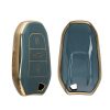 Husa Cheie Auto Kwmobile pentru Peugeot/Citroen 3 Butoane - Smart Key, Albastru/Auriu, Silicon, KWM0000167F002C