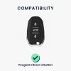 Husa Cheie Auto Kwmobile pentru Peugeot/Citroen 3 Butoane - Smart Key, Albastru/Auriu, Silicon, KWM0000167F002C