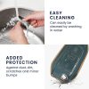 Husa Cheie Auto Kwmobile pentru Peugeot/Citroen 3 Butoane - Smart Key, Albastru/Auriu, Silicon, KWM0000167F002C