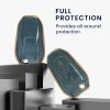 Husa Cheie Auto Kwmobile pentru Peugeot/Citroen 3 Butoane - Smart Key, Albastru/Auriu, Silicon, KWM0000167F002C