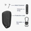 Husa Cheie Auto Kwmobile pentru VW 3 Butoane, Gri inchis, Piele naturala, KWM000012RW002C