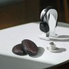 Set 2 Perne de urechi Kwmobile pentru Skullcandy Riff Wireless, Albastru inchis/Portocaliu, Piele ecologica, KWM0000257V002C