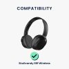 Set 2 Perne de urechi Kwmobile pentru Skullcandy Riff Wireless, Albastru inchis/Portocaliu, Piele ecologica, KWM0000257V002C