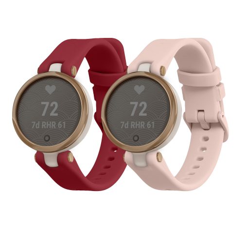 Set 2 Curele Kwmobile pentru Garmin Lily Sport, Rosu/Roz, Silicon, KWM000018RG006C