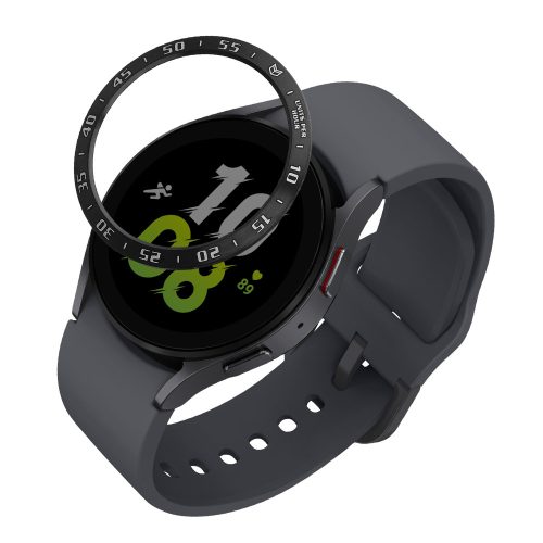 Rama cadran Kwmobile pentru Samsung Galaxy Watch 5, Negru/Argintiu, Aluminiu, KWM0000259A001C