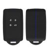 Husa Cheie Auto Kwmobile pentru Renault 4 Butoane - Smart Key, Negru/Albastru, Silicon, KWM0000259X002C
