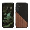 Husa Samsung Galaxy S24 Plus, Maro/Negru, Lemn, KWM000021OR001C
