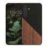 Husa Samsung Galaxy S24 Plus, Maro/Negru, Lemn, KWM000021OR001C