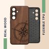 Husa Samsung Galaxy S24, Maro, Lemn, KWM000021PH001C