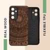 Husa Samsung Galaxy A55, Maro inchis, Lemn, KWM000021PL003C