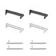 Set 4 Adaptori prindere curea de 20 mm Kwmobile pentru Xiaomi Redmi Watch 4 / Band 8 Pro, Argintiu/Negru, Otel, KWM000025AY001C