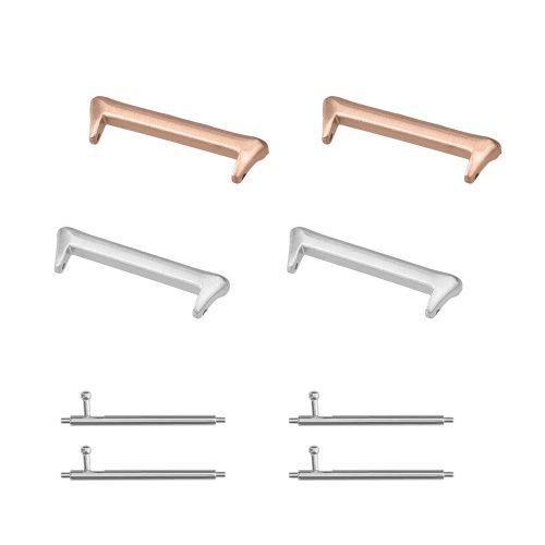 Set 4 Adaptori prindere curea de 20 mm Kwmobile pentru Xiaomi Redmi Watch 4 / Band 8 Pro, Argintiu/Auriu, Otel, KWM000025AY002C