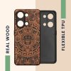 Husa OnePlus Nord 3 5G, Maro/Negru, Lemn, KWM0000204Y002C