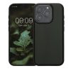 Husa Apple iPhone 15 Pro, Verde inchis, Lemn, KWM000020EE002C