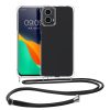 Husa Motorola Moto G34, Transparent/Negru, Silicon, KWM000022QR001C