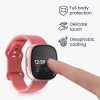Set 2 Huse Kwmobile cu sticla securizata pentru Fitbit Versa 4/Sense 2, Negru/Roz, Plastic, KWM000024UJ005C