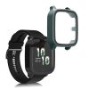 Set 2 Huse Kwmobile cu sticla securizata pentru Garmin Venu Sq 2 Music, Negru/Verde, Plastic, KWM000024ZF004C