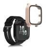 Set 2 Huse Kwmobile cu sticla securizata pentru Garmin Venu Sq 2 Music, Negru/Roz, Plastic, KWM000024ZF005C