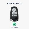 Husa Cheie Auto Kwmobile pentru Ford 4 Butoane, Negru/Auriu, Silicon, KWM000025DX001C