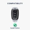 Husa Cheie Auto Kwmobile pentru Hyundai 4 Butoane, Negru/Auriu, Silicon, KWM000025DY001C