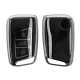 Husa Cheie Auto Kwmobile pentru VW 3 Butoane, Negru/Argintiu, Silicon, KWM000025EN002C