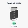 Husa Cheie Auto Kwmobile pentru VW 3 Butoane, Verde/Auriu, Silicon, KWM000025EN004C