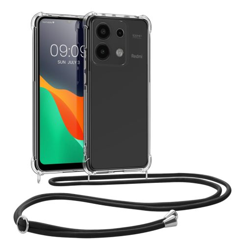 Husa cu jnur Xiaomi Redmi Note 13, Transparent/Negru, Silicon, KWM000020MV001C