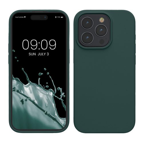 Husa Apple iPhone 15 Pro, Verde inchis, Silicon, KWM000020CC021C