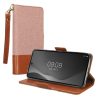 Husa Google Pixel 7a, Roz deschis/Maro, Textil/Silicon, KWM000020NO001C