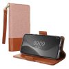 Husa Google Pixel 4a, Roz deschis/Maro, Textil/Silicon, KWM000020NP001C