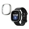 Set 2 Huse Kwmobile pentru Fitbit Versa 3/Sense, Negru/Argintiu, Plastic, KWM000024ZI002C