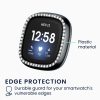 Set 2 Huse Kwmobile pentru Fitbit Versa 3/Sense, Negru/Argintiu, Plastic, KWM000024ZI002C