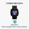 Set 2 Huse Kwmobile pentru Fitbit Versa 3/Sense, Negru/Argintiu, Plastic, KWM000024ZI002C