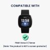 Set 2 Huse Kwmobile pentru Fitbit Versa 3/Sense, Negru/Auriu, Plastic, KWM000024ZI003C
