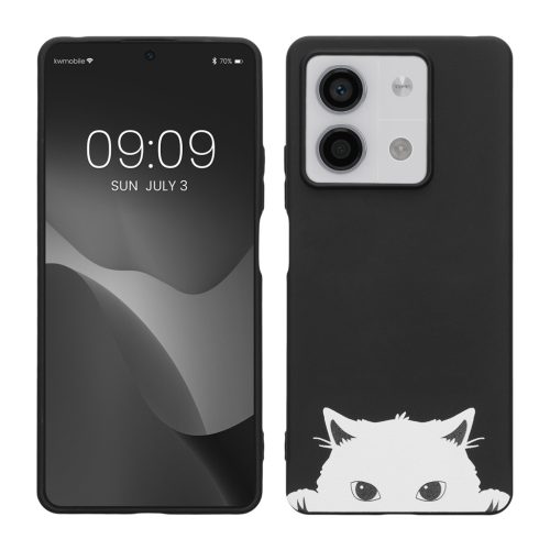 Husa Xiaomi Redmi Note 13, Negru/Alb, Silicon, KWM000020NQ002C