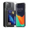 Husa cu slot card Apple iPhone 12/iPhone 12 Pro, Transparent, Policarbonat, KWM000022RD001C