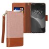 Husa Apple iPhone 15 Pro Max, Roz deschis/Maro, Textil/Silicon, KWM000022RM001C