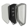 Husa Cheie Auto Kwmobile pentru VW 3 Butoane, Transparent/Negru, Silicon, KWM000025JH002C