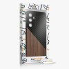 Husa Samsung Galaxy A35, Maro/Negru, Lemn/Silicon, KWM000021QY001C