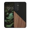 Husa Samsung Galaxy A55 5G, Maro/Negru, Lemn/Silicon, KWM000021QZ001C