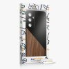 Husa Samsung Galaxy A55 5G, Maro/Negru, Lemn/Silicon, KWM000021QZ001C