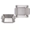 Set 2 tavi BBQ din otel inoxidabil Navaris, 34x24 cm, cu gauri de ventilatie, NAV000038EP001C