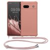Husa cu jnur Google Pixel 7a, Roz, Silicon, KWM000019YH009C