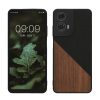 Husa Motorola Moto G24/Moto E14/Moto G04, Maro/Negru, Lemn/Silicon, KWM000022RR001C