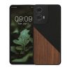Husa Motorola Moto G24/Moto E14/Moto G04, Maro/Negru, Lemn/Silicon, KWM000022RR001C