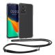 Husa cu jnur Motorola Moto G24/Moto E14/Moto G04, Transparent/Negru, Silicon, KWM000022RS001C