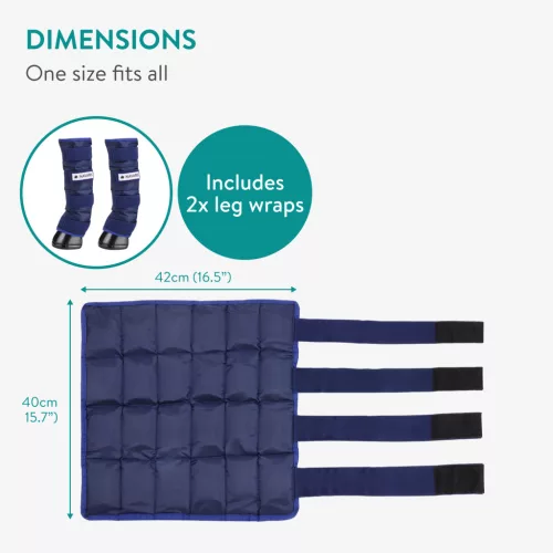 Set 2 bandaje racire picioare cai Navaris, 42x40x2.2 cm, terapie cu gheata, negru, plastic