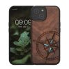 Husa Apple iPhone 15, Maro, Lemn/Silicon, KWM000020EG002C
