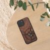 Husa Apple iPhone 15, Maro, Lemn/Silicon, KWM000020EG002C