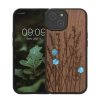 Husa Apple iPhone 15, Maro, Lemn/Silicon, KWM000020EG003C